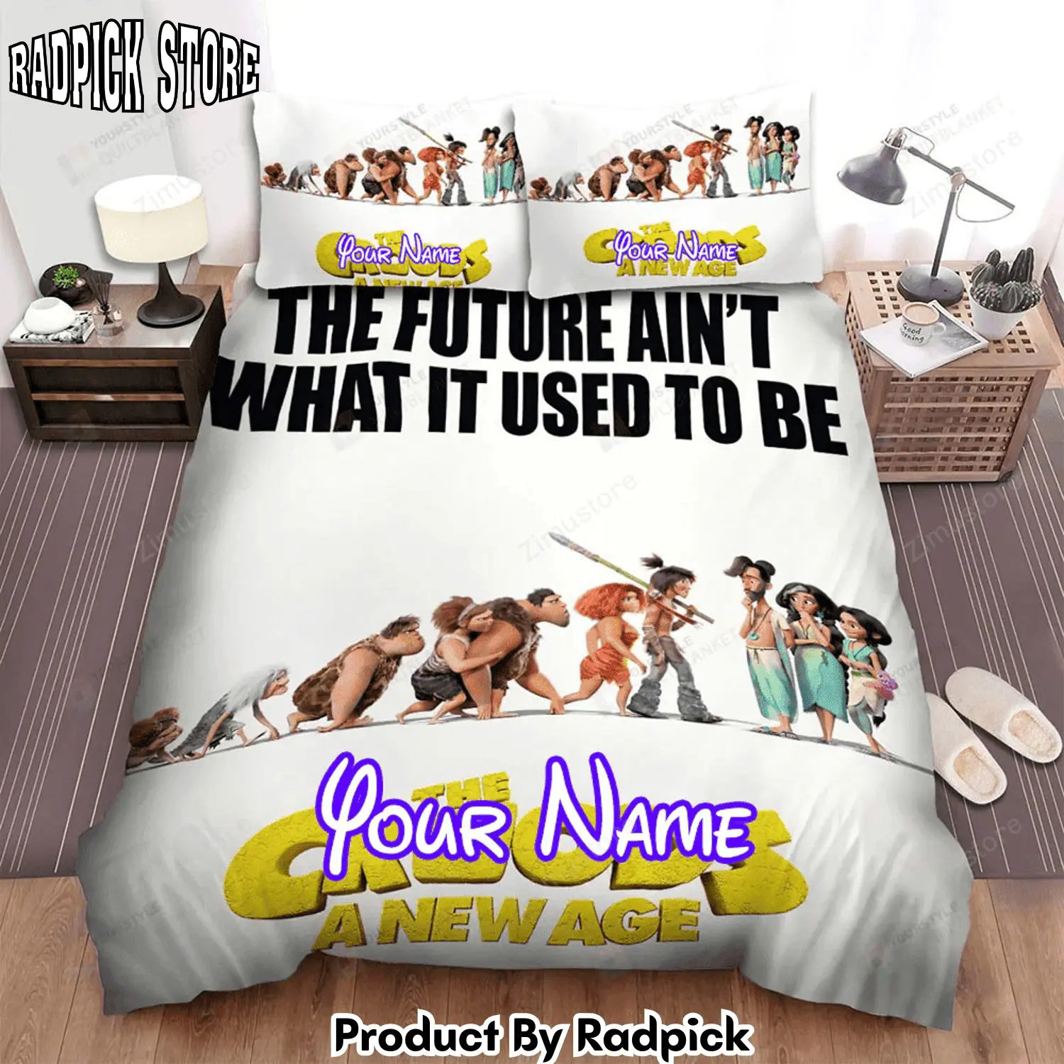 Radpick the croods a new age movie the future aint what i used to be poster bed sheets spread comforter duvet cover personalized name bedding sets rp3271310